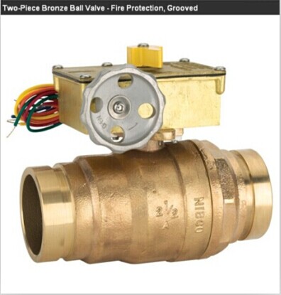 Two Piece Bronze Ball Valve Fire Protection Grooved Kg 505 W